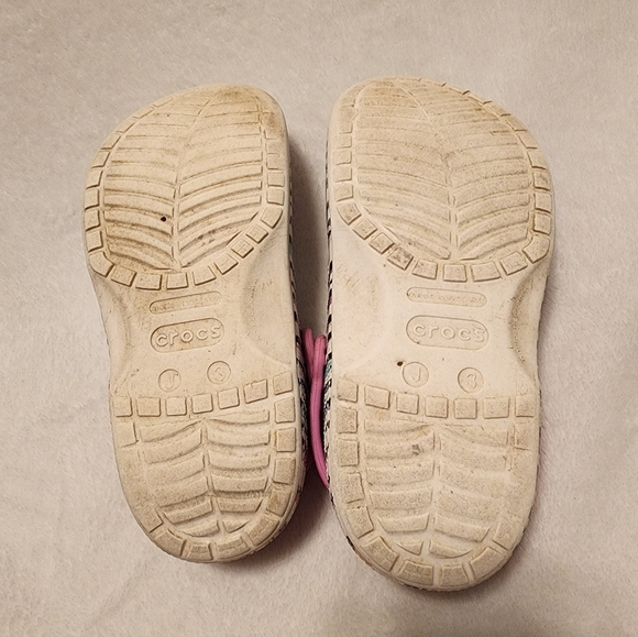 Crocs Pink/zebra Stripe Size 3 Bigkids - Picture 5 of 5